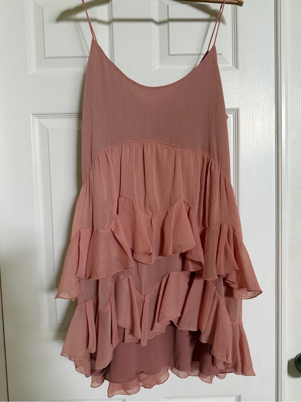 Zara Salmon Pink Ruffled Mini Dress - Picture 8 of 9